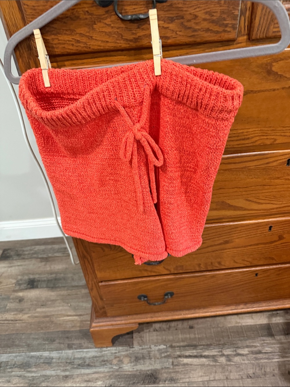 Pink Lily Coral Knit Shorts with Drawstring